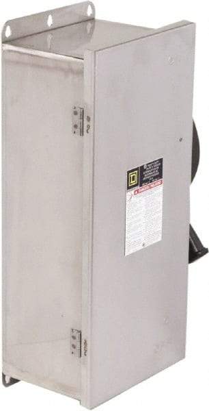 Square D - 100 Amp, 600 VAC/VDC, 3 Pole Nonfused Safety Switch - NEMA 12, 3, 3R, 4 & 4X, 40 hp at 600 VAC, 50 hp at 600 VDC (Single Phase), 100 hp at 600 VAC, 50 hp at 600 VDC (Triple Phase), ST Contact Form - A1 Tooling