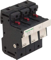 Schneider Electric - 3 Pole, 600 Volt, 50 Amp, DIN Rail Mount Fuse Holder - Compatible with 51mm Long x 70mm Wide and 14mm Diameter Fuse - A1 Tooling