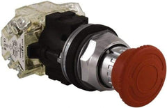 Schneider Electric - Extended Mushroom Head Pushbutton Switch Emergency Stop - Red, Round Button - A1 Tooling