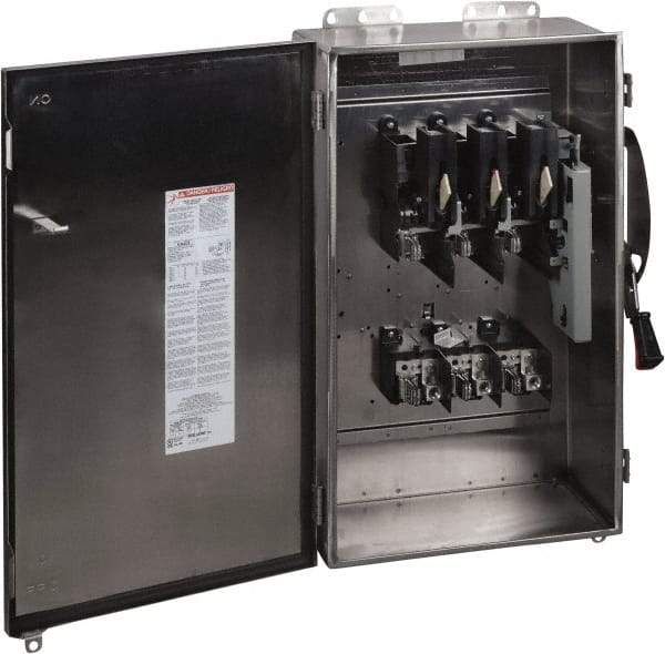 Square D - 200 Amp, 600 VAC/VDC, 3 Pole Nonfused Safety Switch - NEMA 12, 3, 3R, 4 & 4X, 50 hp at 600 VAC, 50 hp at 600 VDC (Single Phase), 150 hp at 600 VAC, 50 hp at 600 VDC (Triple Phase), ST Contact Form - A1 Tooling