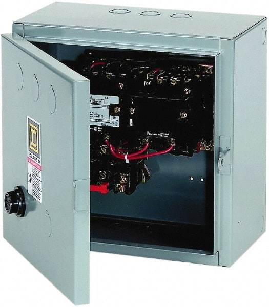 Square D - 110 Coil VAC at 50 Hz, 120 Coil VAC at 60 Hz, 18 Amp, Reversible Enclosed Enclosure NEMA Motor Starter - 3 Phase hp: 3 at 200 VAC, 3 at 230 VAC, 5 at 460 VAC, 5 at 575 VAC, 1 Enclosure Rating - A1 Tooling