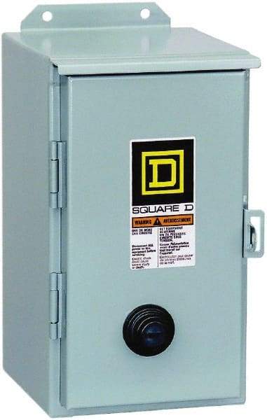 Square D - 110 Coil VAC at 50 Hz, 120 Coil VAC at 60 Hz, 18 Amp, Nonreversible Enclosed Enclosure NEMA Motor Starter - 3 Phase hp: 3 at 200 VAC, 3 at 230 VAC, 5 at 460 VAC, 5 at 575 VAC, 12 Enclosure Rating - A1 Tooling