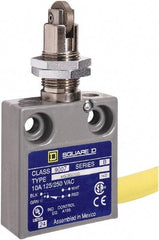 Square D - SPDT, NC/NO, 240 VAC, Prewired Terminal, Roller Plunger Actuator, General Purpose Limit Switch - 1, 2, 4, 6, 6P NEMA Rating, IP67 IPR Rating, Panel Mount, 80 Ounce Operating Force - A1 Tooling