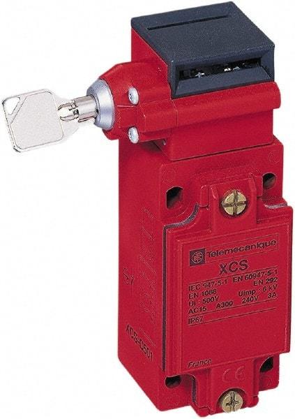 Telemecanique Sensors - 2NO/NC Configuration, 24/48 VAC/VDC, Multiple Amp Level, Metal Key Safety Limit Switch - 52mm Wide x 44mm Deep x 114mm High, IP67 Ingress Rating - A1 Tooling