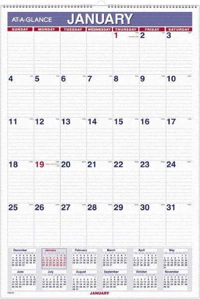 AT-A-GLANCE - 12 Sheet, 5-1/2 x 8-1/2", Wall Calendar - White - A1 Tooling