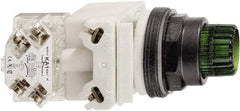 Schneider Electric - 30mm Mount Hole, Extended Straight, Pushbutton Switch Only - Octagon, Green Pushbutton, Illuminated, Momentary (MO) - A1 Tooling