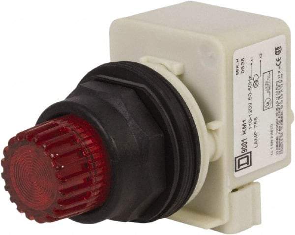 Schneider Electric - 30mm Mount Hole, Extended Straight, Pushbutton Switch Only - Red Pushbutton, Momentary (MO) - A1 Tooling