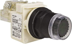 Schneider Electric - 30mm Mount Hole, Extended Straight, Pushbutton Switch with Contact Block - Green Pushbutton, Momentary (MO) - A1 Tooling