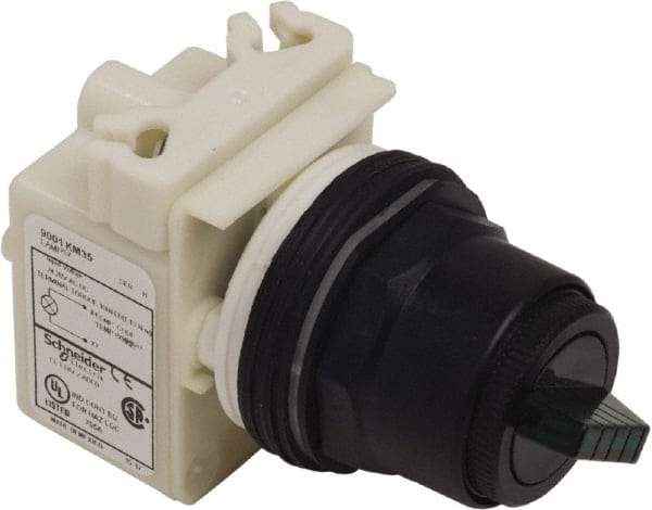 Schneider Electric - 30mm Mount Hole, 2 Position, Knob Operated, Selector Switch Only - Maintained (MA), Nonilluminated, without Contact Blocks, Shock and Vibration Resistant - A1 Tooling