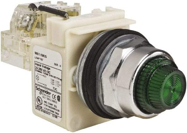 Schneider Electric - 120 VAC Green Lens Indicating Light - Screw Clamp Connector - A1 Tooling