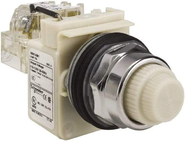 Schneider Electric - 120 VAC White Lens Indicating Light - Screw Clamp Connector - A1 Tooling