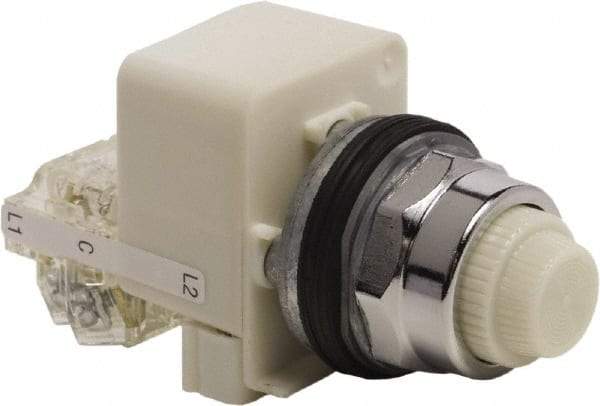 Schneider Electric - 120 VAC White Lens LED Indicating Light - Screw Clamp Connector - A1 Tooling