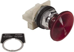 Schneider Electric - 1.18 Inch Mount Hole, Extended Straight, Pushbutton Switch Only - Round, Red Pushbutton, Illuminated, Maintained (MA), Weatherproof, Dust and Oil Resistant - A1 Tooling