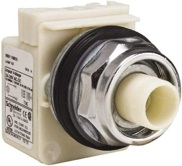 Schneider Electric - 1.18 Inch Mount Hole, Extended Straight, Pushbutton Switch Only - Round, Illuminated, Maintained (MA), Weatherproof, Dust and Oil Resistant - A1 Tooling