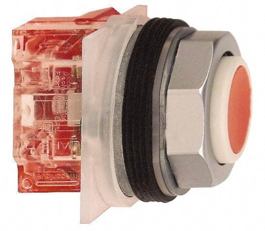 Schneider Electric - 30mm Mount Hole, Extended Straight, Pushbutton Switch with Contact Block - Octagon, Red Pushbutton, Momentary (MO) - A1 Tooling