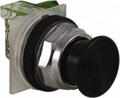 Schneider Electric - 30mm Mount Hole, Extended Straight, Pushbutton Switch with Contact Block - Black Pushbutton, Momentary (MO) - A1 Tooling