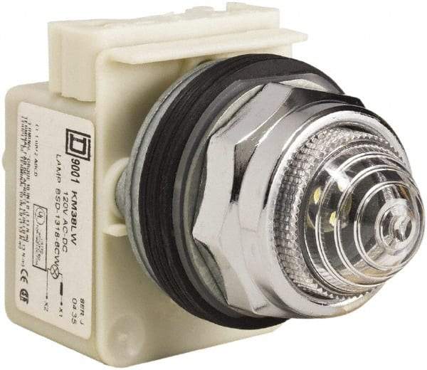 Schneider Electric - 120 V Clear Lens LED Indicating Light - Screw Clamp Connector - A1 Tooling