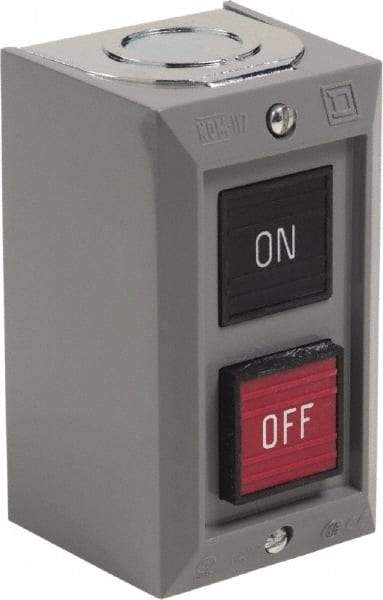 Schneider Electric - 2 Operator, Projecting Pushbutton Control Station - Off, On (Legend), Maintained Switch, 2NO Contact, NEMA 1 - A1 Tooling