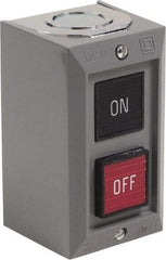 Schneider Electric - 2 Operator, Projecting Pushbutton Control Station - Off, On (Legend), Maintained Switch, 2NO Contact, NEMA 1 - A1 Tooling