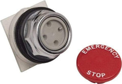 Schneider Electric - 1.18 Inch Mount Hole, Extended Straight, Pushbutton Switch Only - Round, Red Pushbutton, Momentary (MO), Weatherproof, Dust and Oil Resistant - A1 Tooling