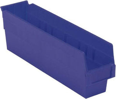 LEWISBins+ - 17-7/8" Deep, Blue Hopper Shelf Bin - 6" High x 4-1/8" Wide x 17-7/8" Long - A1 Tooling