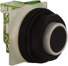 Schneider Electric - 30mm Mount Hole, Extended Straight, Pushbutton Switch with Contact Block - Black Pushbutton, Momentary (MO) - A1 Tooling