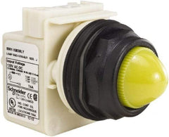 Schneider Electric - 120 V Yellow Lens LED Indicating Light - Round Lens, Screw Clamp Connector, Corrosion Resistant, Dust Resistant, Oil Resistant - A1 Tooling