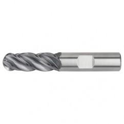 1/2x1/2x1x3 Ball Nose 4FL Carbide End Mill-Weldon Shank-AlTiN - A1 Tooling