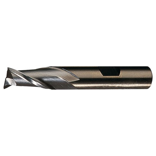 ‎1-1/4″ × 1-1/4″ × 1-5/8″ × 4-1/2″ RHS / RHC HSS-CO 8% (M42) Cobalt Single-End 2-Flute Center Cutting Finishing End Mill - Bright - Exact Industrial Supply