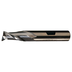 ‎1-1/4″ × 1-1/4″ × 1-5/8″ × 4-1/2″ RHS / RHC HSS-CO 8% (M42) Cobalt Single-End 2-Flute Center Cutting Finishing End Mill - Bright - Exact Industrial Supply