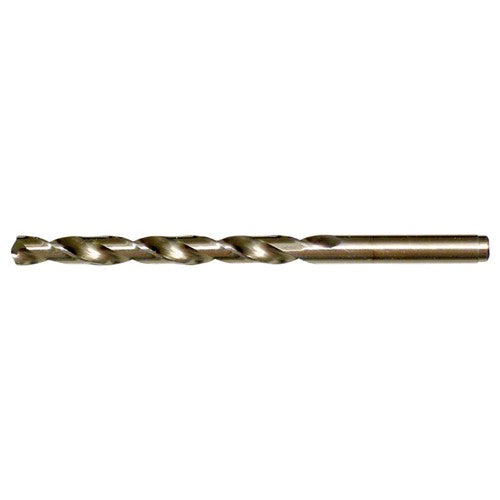 #12 RHS / RHC HSS-CO 8% (M42) 135 Degree Split Point NAS907 Type J Cobalt Heavy Duty Jobber Drill - Straw / Gold Oxide - Exact Industrial Supply