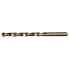 #12 RHS / RHC HSS-CO 8% (M42) 135 Degree Split Point NAS907 Type J Cobalt Heavy Duty Jobber Drill - Straw / Gold Oxide - Exact Industrial Supply