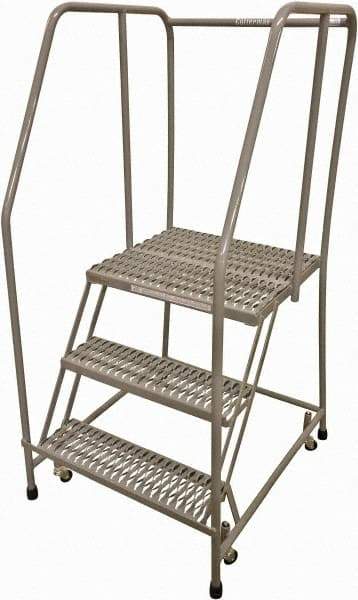 Cotterman - 60" 3 Step Rolling Warehouse Ladder - Rolling Safety Ladder, 450 Lb Capacity, 30" Platform Height, 20" Base Width x 26" Base Depth, Serrated Steel - A1 Tooling