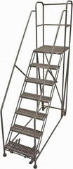 Cotterman - 106" 7 Step Rolling Work Platform - Rolling Work Platform, 800 Lb Capacity, 70" Platform Height, 40" Base Width x 87" Base Depth, Serrated Steel - A1 Tooling