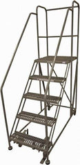 Cotterman - 86" 5 Step Rolling Work Platform - Rolling Work Platform, 800 Lb Capacity, 50" Platform Height, 28" Base Width x 70" Base Depth, Serrated Steel - A1 Tooling