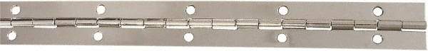 National Mfg. - 12" Long x 1-1/16" Wide, Steel Satin Nickel Coating Continuous Hinge - 0.042" Thick with Holes - A1 Tooling