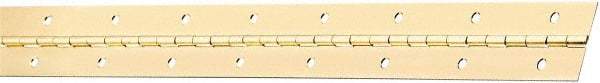 National Mfg. - 48" Long x 1-1/2" Wide, Steel Brass Finish Continuous Hinge - 0.042" Thick with Holes - A1 Tooling