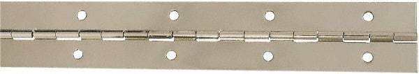 National Mfg. - 12" Long x 1-1/2" Wide, Steel Satin Nickel Coating Continuous Hinge - 0.042" Thick with Holes - A1 Tooling