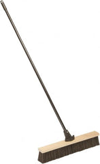 Ability One - 24" Medium Duty Polypropylene Push Broom - Wood Block, Bolt-On Handle Connection - A1 Tooling