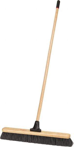 Harper Brush - 24" Medium Duty Polypropylene Push Broom - 2-7/8" Bristle Length, Wood Block, Bolt-On Handle Connection, Handle Included - A1 Tooling