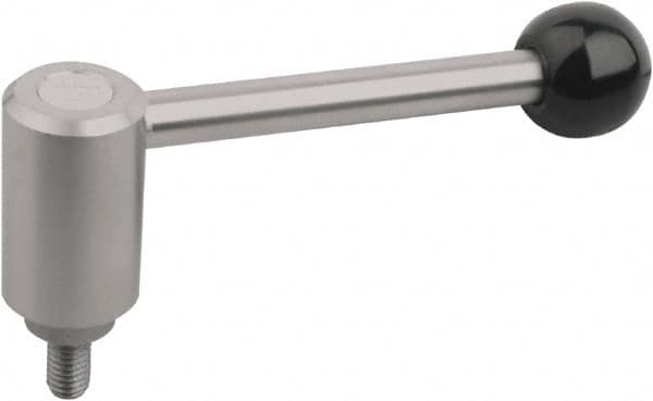 KIPP - M10, Stainless Steel Threaded Stud Adjustable Clamping Handle - 104mm OAL, 49.5mm High - A1 Tooling