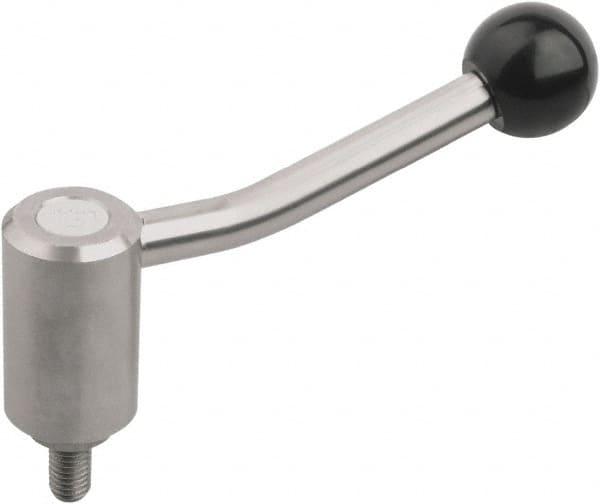 KIPP - M12, Stainless Steel Threaded Stud Adjustable Clamping Handle - 120mm OAL, 68.5mm High - A1 Tooling