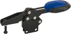 KIPP - Horizontal Handle, Manual Hold Down Toggle Clamp - U-Bar, Straight Base, Nitride/Oxide Finish, Steel - A1 Tooling