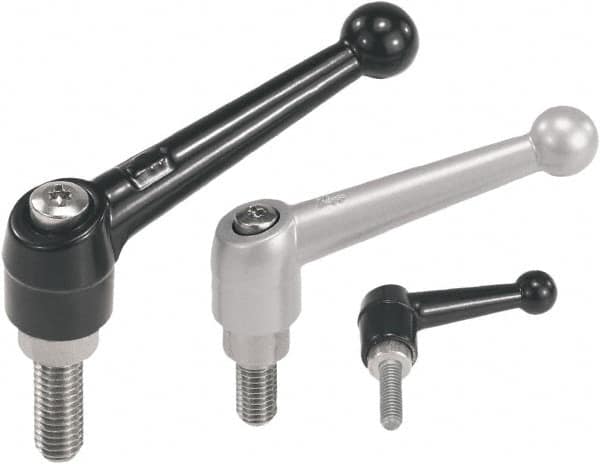 KIPP - #10-32, Zinc Threaded Stud Adjustable Clamping Handle - 46mm OAL, 35.5mm High - A1 Tooling