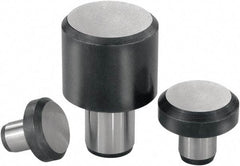 KIPP - 0.6496" OAL, 0.315" Head Height, 0.3937" OD, Tool Steel, Ground, Press Fit Rest Button - Uncoated, 0.2362" Pin Diam - A1 Tooling