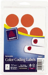 AVERY - 1-1/4" Wide x 1-1/4" Long, Neon Red Paper Color Coding Labels - For Laser Printers - A1 Tooling