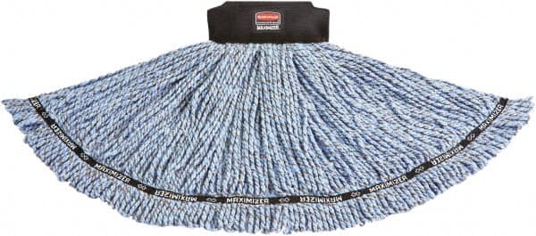 Rubbermaid - 2-1/2" Black Head Band, Medium Blended Fiber Loop End Mop Head - 4 Ply, Clamp Jaw & Side Loading Connection - A1 Tooling