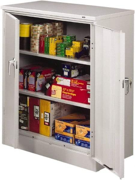 Tennsco - 3 Shelf Locking Storage Cabinet - Steel, 36" Wide x 18" Deep x 42" High, Champagne/Putty - A1 Tooling