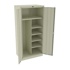 Tennsco - 6 Shelf Combination Storage Cabinet - Steel, 36" Wide x 24" Deep x 78" High, Champagne/Putty - A1 Tooling