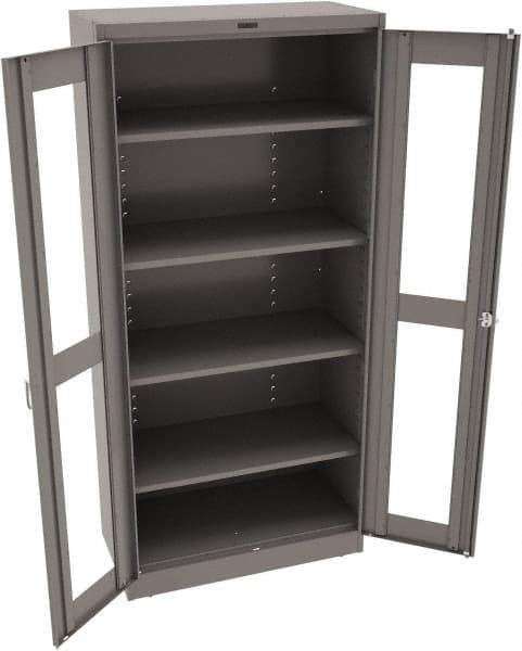 Tennsco - 5 Shelf Visible Storage Cabinet - Steel, 36" Wide x 18" Deep x 78" High, Medium Gray - A1 Tooling